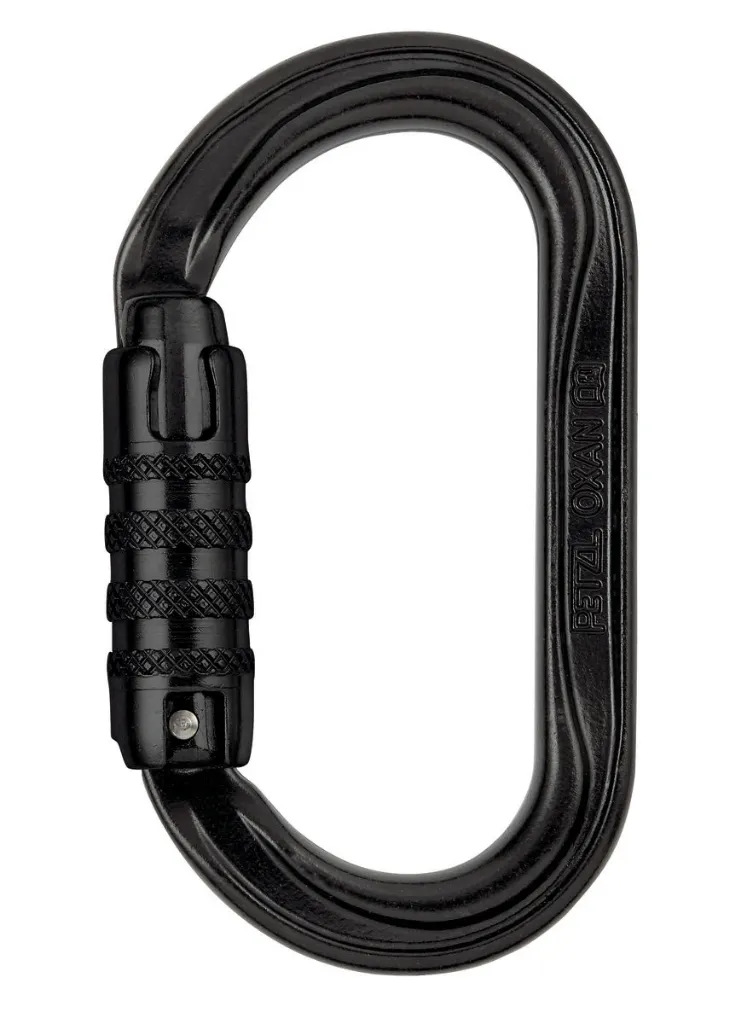 Petzl OXAN H-Frame Steel Oval Carabiner – TRIACT-LOCK – Black