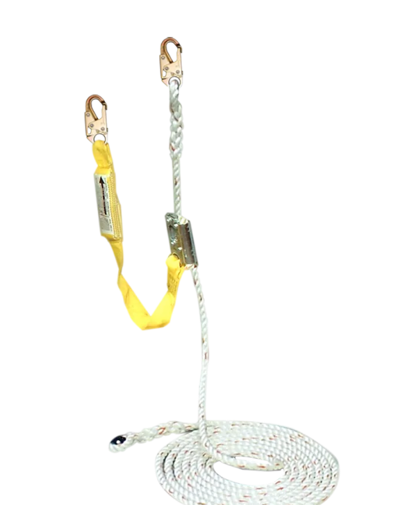FrenchCreek 411-50MG 50' Rope Lifeline with Rope Grab & 3' Shock-Absorbing Lanyard