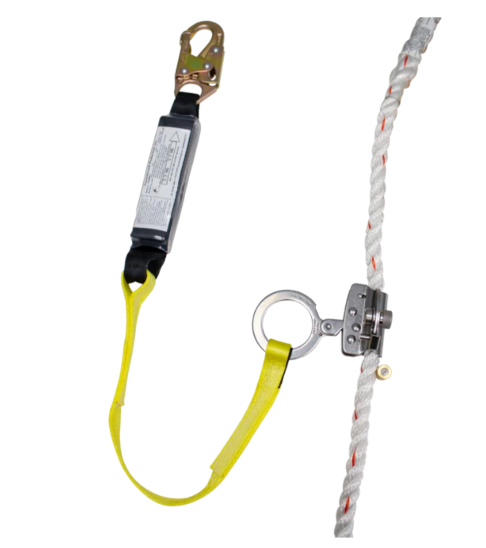 [V0-FC-1202AN-3] FrenchCreek 1202AN-3 Stainless Steel Rope Grab with 3' Shock-Absorbing Lanyard