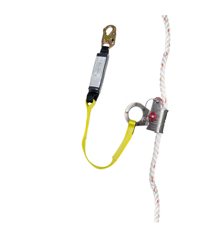 [V0-FC-1202A-3] FrenchCreek 1202A-3 Stainless Steel Rope Grab with 3' Shock-Absorbing Lanyard