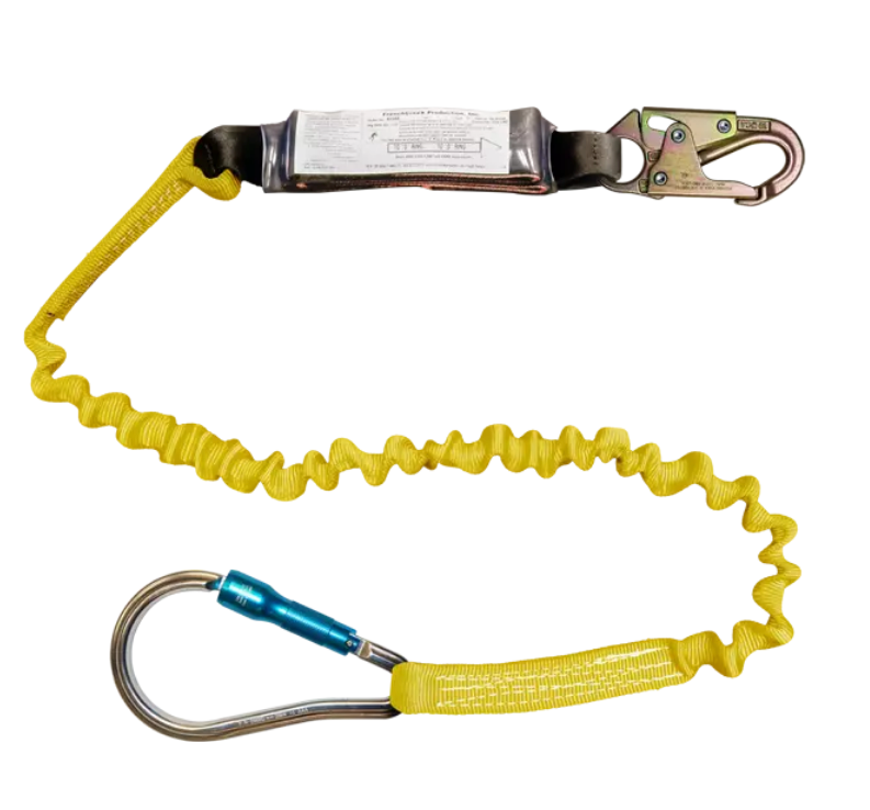 [V0-FC-450AS] FrenchCreek 450AS-62A 6' Stretch Shock-Absorbing Web Lanyard with Aluminum Carabiner