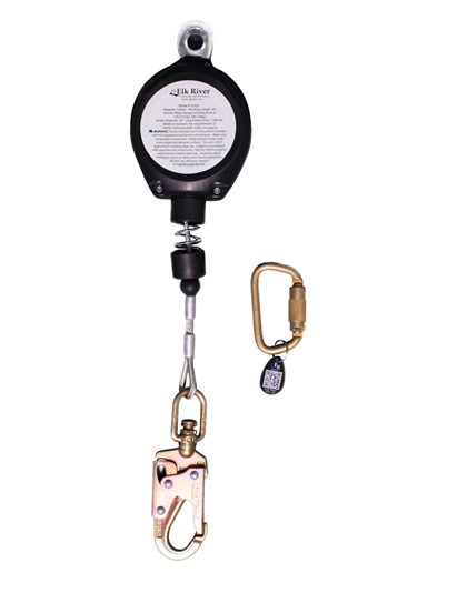 Elk River 20' Cable Self-Retracting Lifeline – Galvanized Cable, Snap Hook and Carabiner