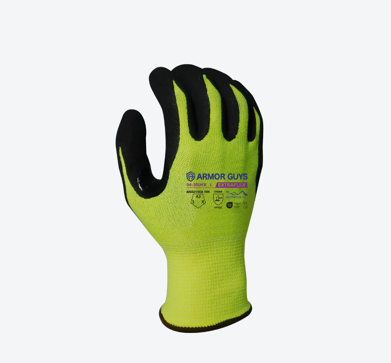 Armor Guys Extraflex 04-300HV Hi-Vis A3 Cut Resistant Work Gloves – (12-Pack) (XS)