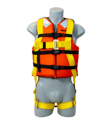 FrenchCreek 631LJ Full Body Harness with Built-In Life Jacket (USCG Type III PFD) (S-M)