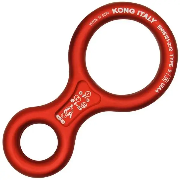[VO-KONG-80503R400KK] KONG 8 Classic Figure 8 Descender | Aluminum (Red)