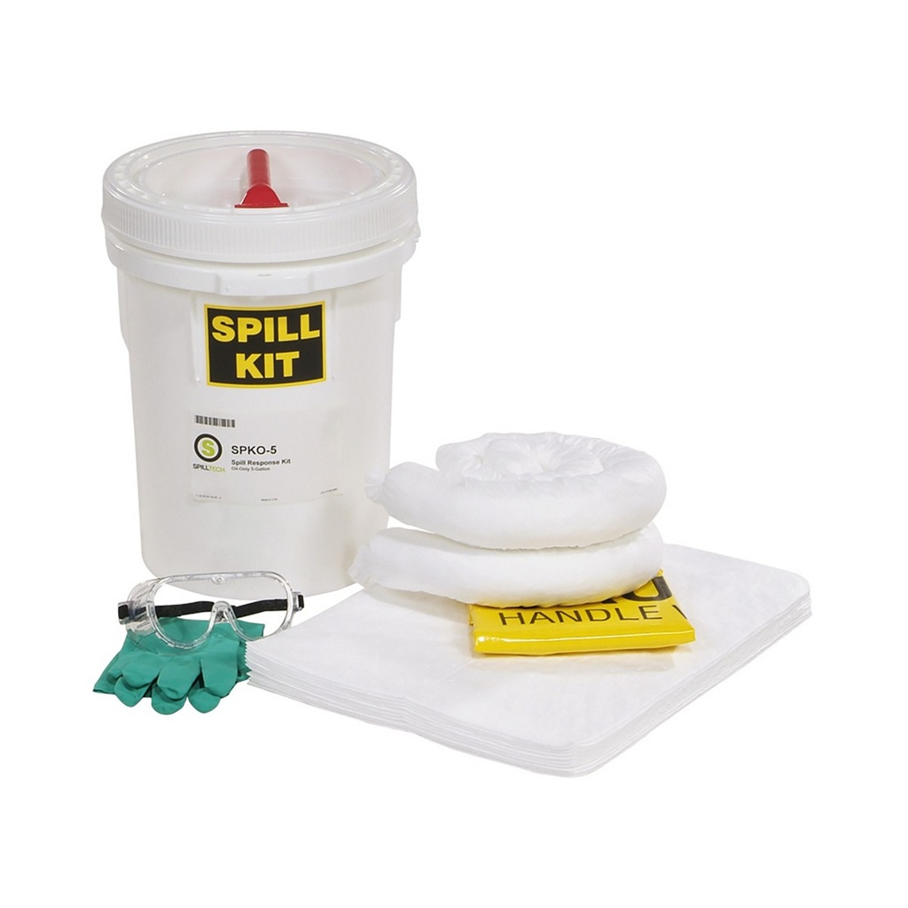 [VO-SPT-SPKO-5] SpillTech Oil-Only 5-Gallon Spill Kit | Absorbs 4.6 gal