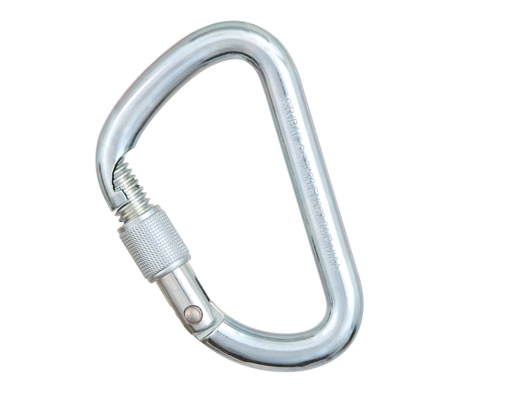 Stubai ASYM D 34 kN Steel Screwgate Carabiner with EasyLock