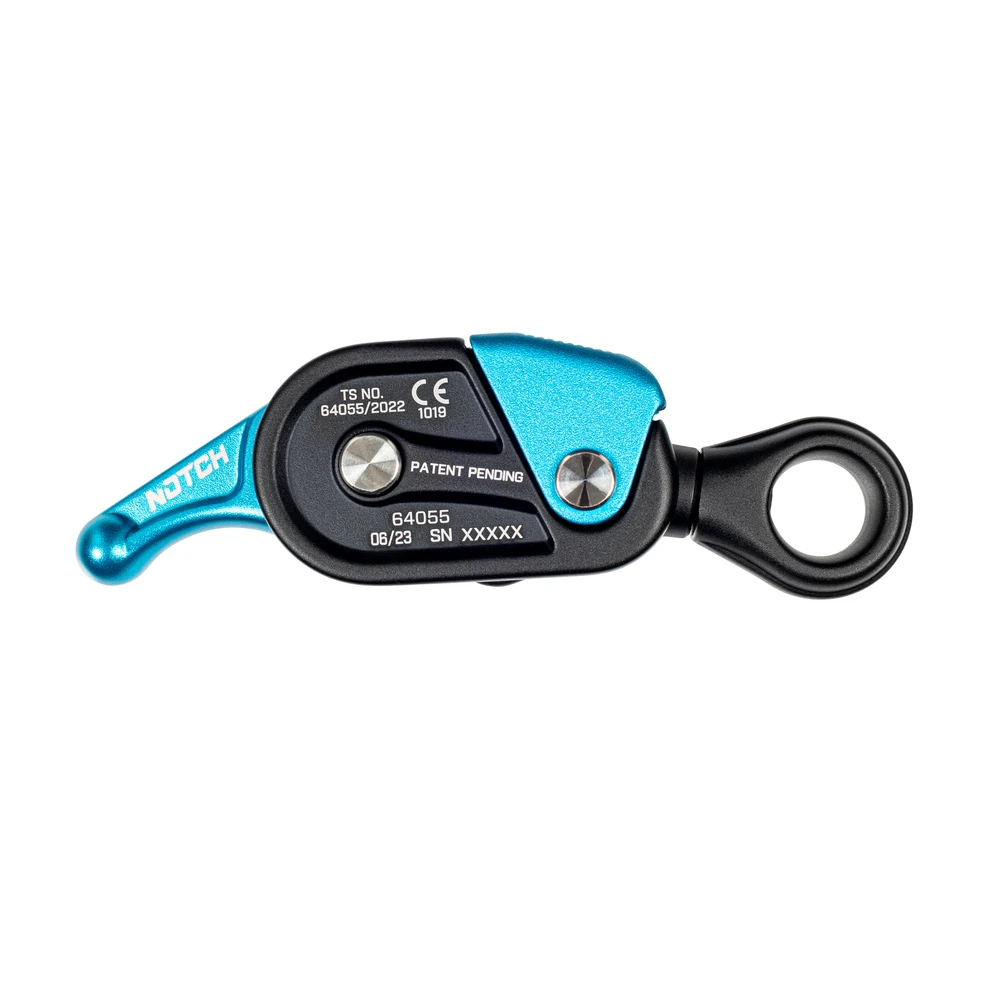[VO-VSG-64055B] Notch Glide Rope Grab (Black/Teal)