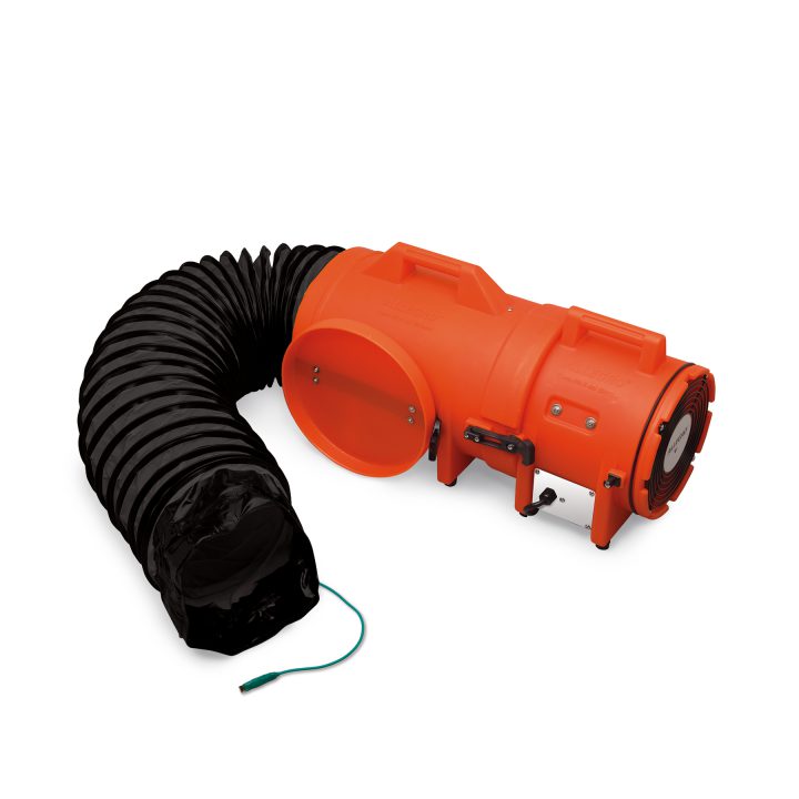 Allegro 8" Axial Explosion-Proof Plastic Blower with Canister and 25' Statically Conductive Ducting