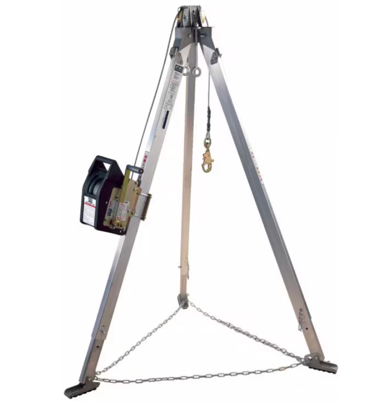 3M DBI-SALA Confined Space Aluminum Tripod with Salalift II Winch, 9', 60' Galvanized Cable 8301081