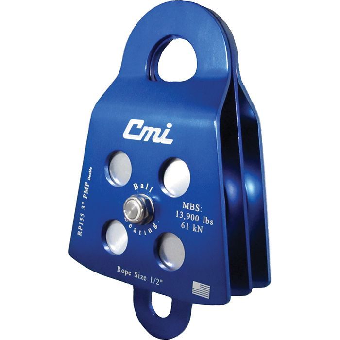 [VO-LM-435491] CMI 3" Prusik Minding Double Aluminum Sheave Pulley