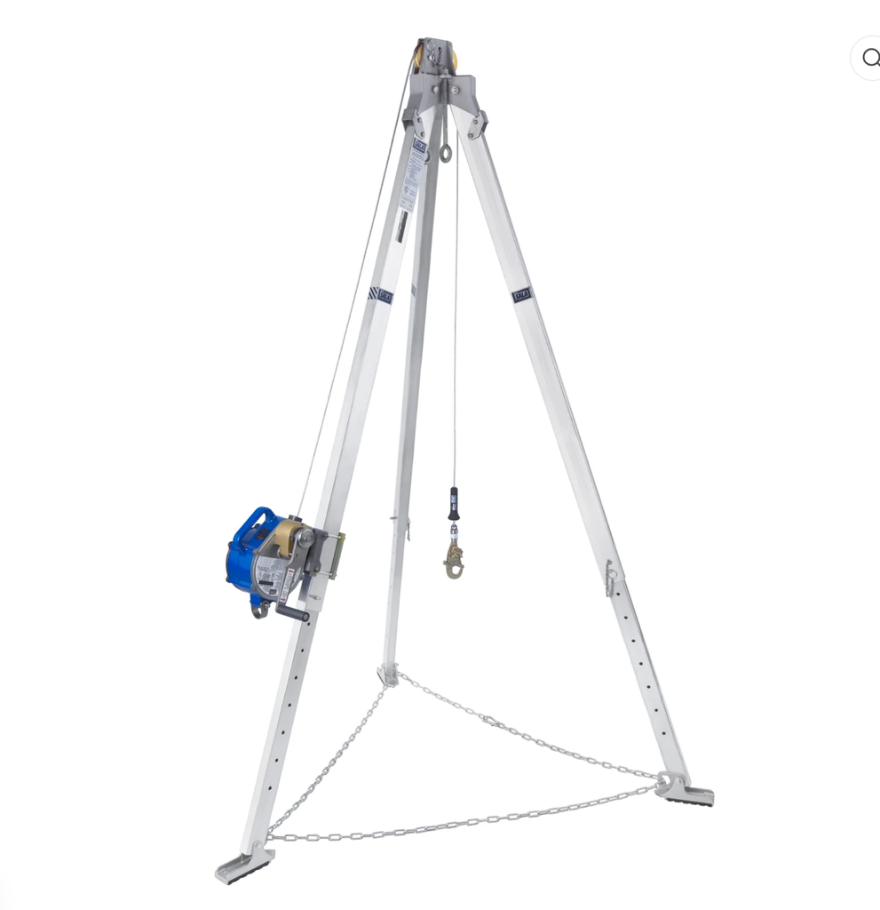 3M DBI-SALA Confined Space Aluminum Tripod with 3-Way SRL 8301094 – 9 ft., 50 ft. Stainless-Steel Cable