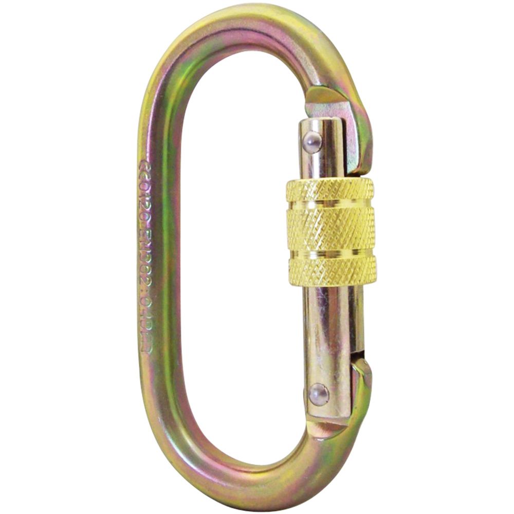ISC Oval Keylock Triple Lock Supersafe Steel Carabiner, 25 kN