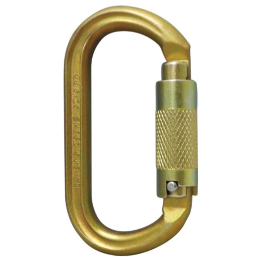 ISC Oval Offset Keylock Triple Lock Supersafe ANSI Gate Steel Carabiner, 40 kN